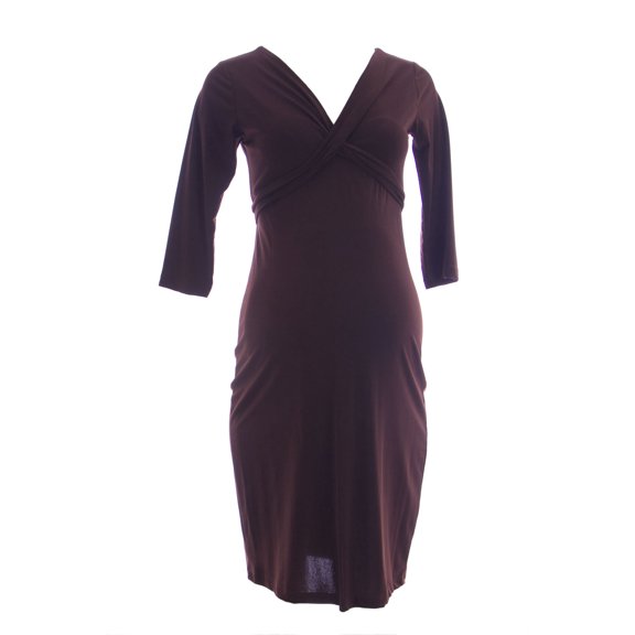 OLIAN Maternity Women's Criss Cross Tie 3/4 Sleeve Dress