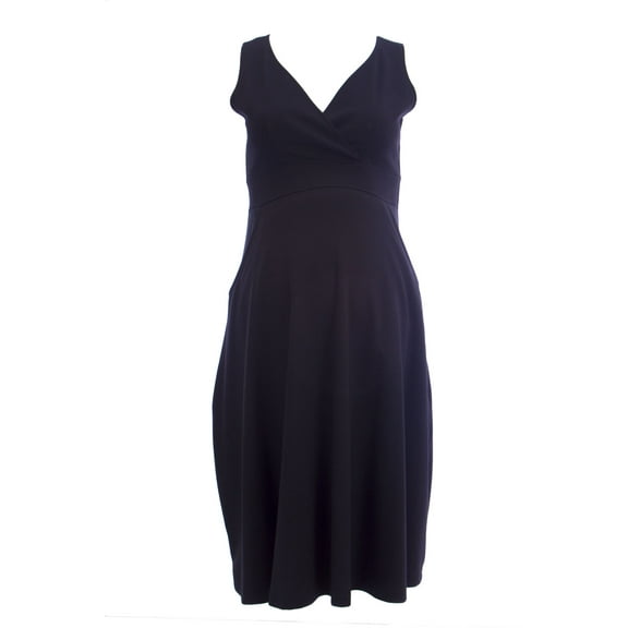 OLIAN Maternity Women's Front Pockets Surplice Neck Ponte Dress