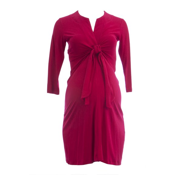 OLIAN Maternity Women's Knot Front Accent 3/4 Sleeve Dress