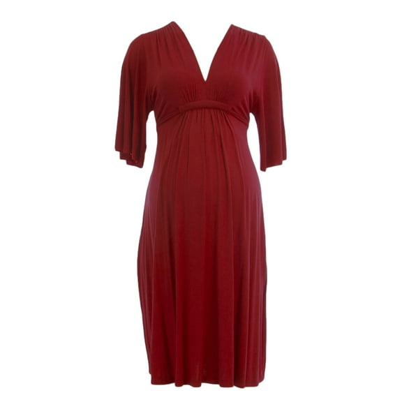 OLIAN Maternity Women's Loose Sleeve V-Neck Empire Waist Dress