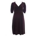 thumbnail image 1 of OLIAN Maternity Women's Short Blouson Sleeve Surplice Neck Dress, 1 of 1