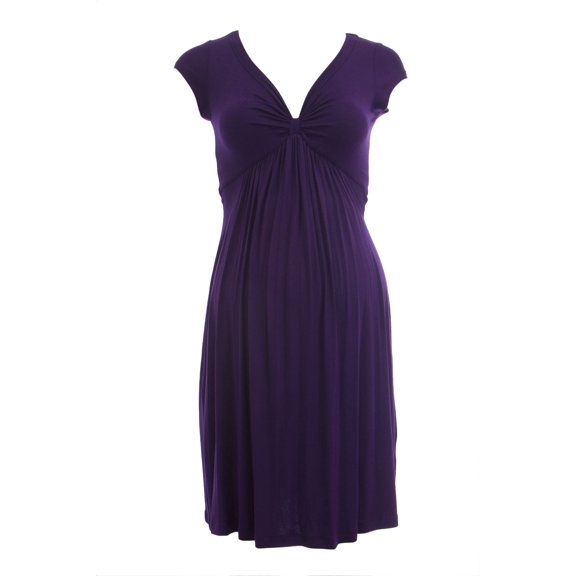 OLIAN Maternity Women's Short Sleeve Gathered Empire Waist Dress