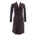 thumbnail image 1 of OLIAN Maternity Women's Twist Accent Front Long Sleeve Dress X-Small Brown, 1 of 2