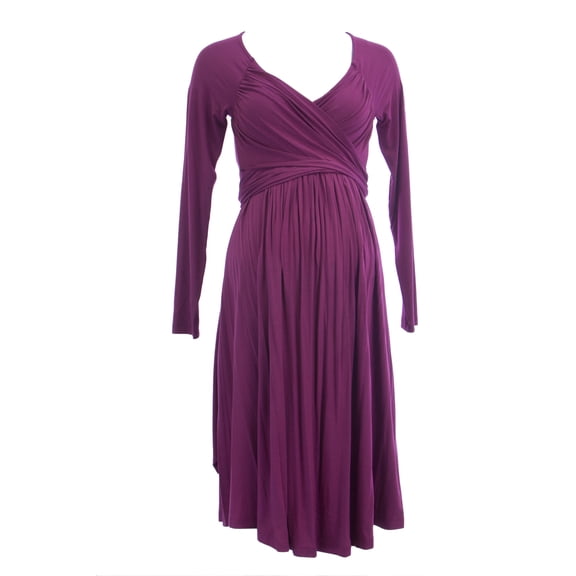 OLIAN Maternity Women's Wrap Around Sash V-Neck Dress