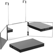 OLIBUY 3 Way Mirror for Hair Cutting, Tri-fold Mirror for Shaver and Makeup, Height Adjustable with Two Hold Nails Self Haircut Mirror can as a Gift for Men or Women