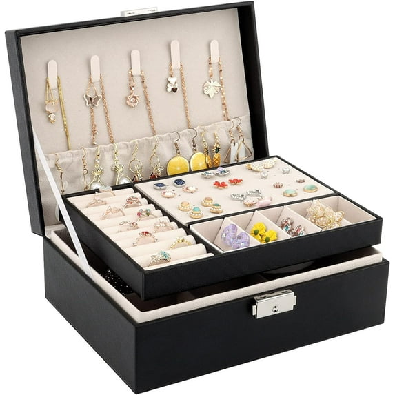 OLIBUY Travel Jewelry Holder Organizer - Travel Jewelry Case, PU Leather Large Travel Jewelry Case | Birthday Gifts for Women Girls Jewelry Box | Gifts for Friends - Travel Essentials