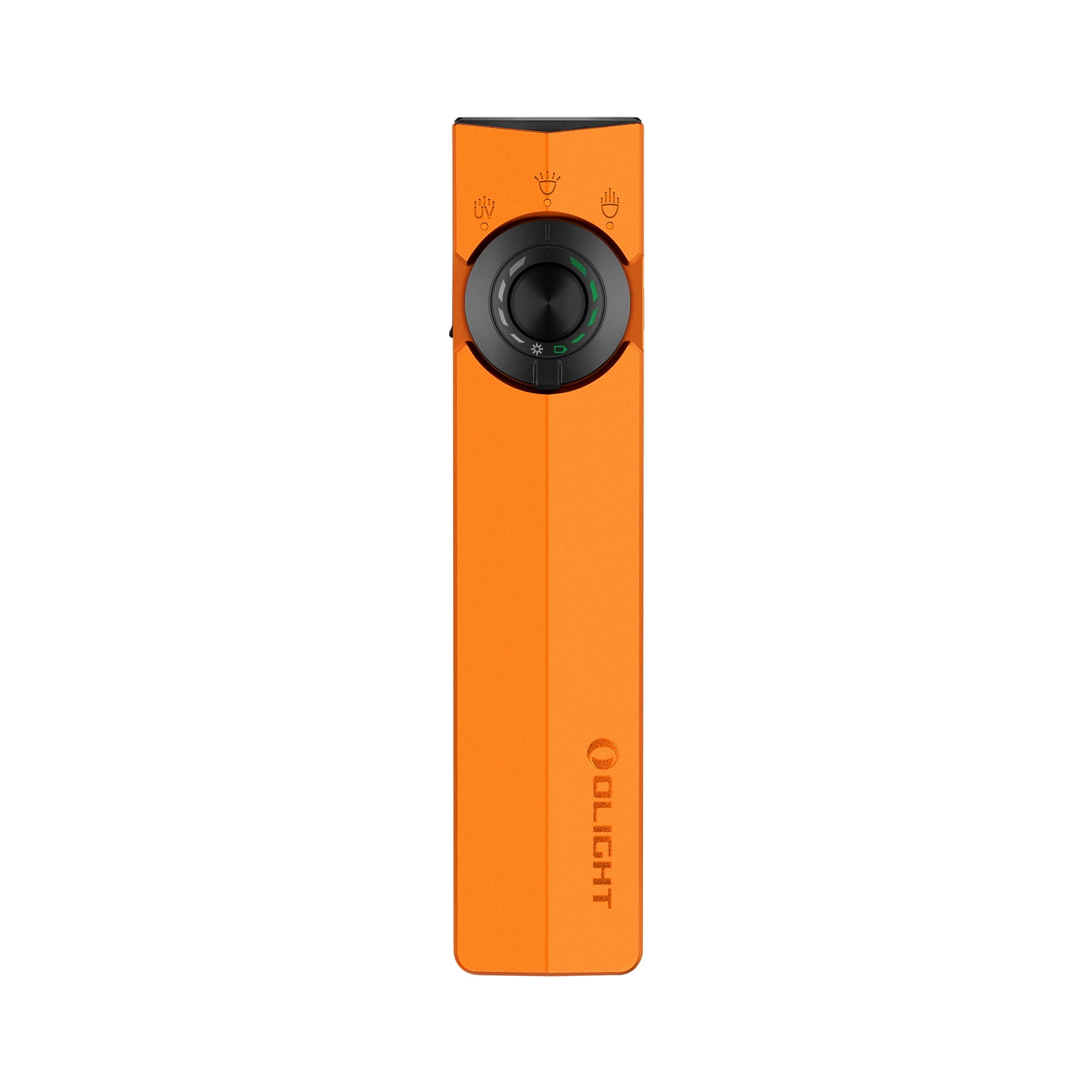 OLIGHT ArkPro EDC Flat Flashlight Rechargeable with Green Beam, UV and White LED,1500 Lumens USB-C Pocket Camping Flashlight, Spotlight Floodlight for Outdoor Emergency Working (Orange CW)