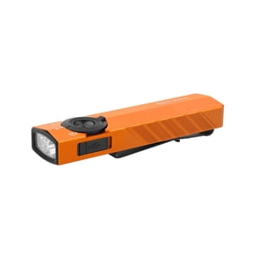 OLIGHT ArkPro Lite Flat Pocket Flashlight, Rechargeable Portable 1200 Lumens with White LED, Red Light, and UV Light, Triple Sources for Pet Urine Detection, Camping,Emergency, Working (Orange)