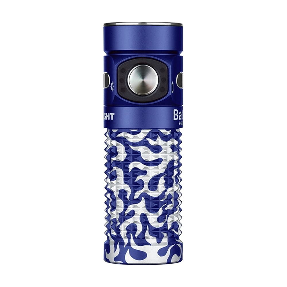 OLIGHT Baton4 Rechargeable EDC Flashlight, Bright LED Flashlight 1300 Lumens with Charging Cable, IPX8 Waterproof, 6 Adjustable Modes Handheld Light for Home, Camping, and Emergencies （Blue Phantom）