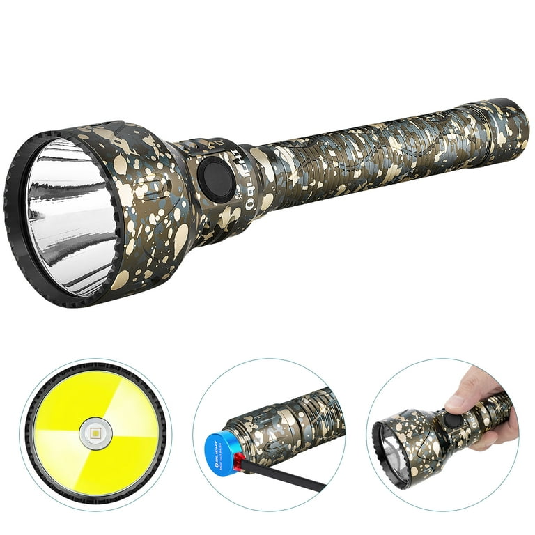 OLIGHT Javelot pro 2 Upgraded 2500 Lumens Tactical Flashlight, with  Replaceable 5000mAh Built-in Battery Pack, Rechargeable Dual Switch LED  Flashlights for Hunting (Desert Camouflage) 