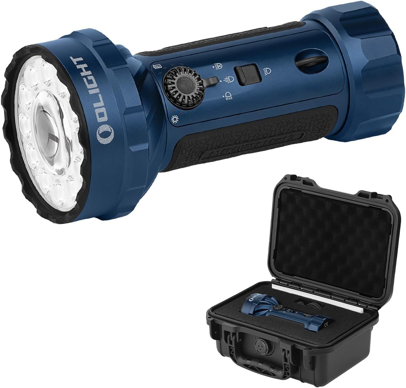 OLIGHT Marauder Mini 2 Bright Flashlight 10,000 Lumen with 750 Meters Beam Distance, Rechargeable Light with Dual Charging & 5 Lighting Modes for Outdoor, Camping, Emergencies (Midnight Blue)