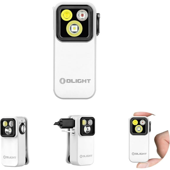 OLIGHT Oclip Pro EDC Flashlight Clip-on Light, Rechargeable 500 Lumens with Three Lighting Solutions Type-C Charging, Magnetic Flash Lights for Signaling, Cycling, Outdoor or Indoor Use(White)