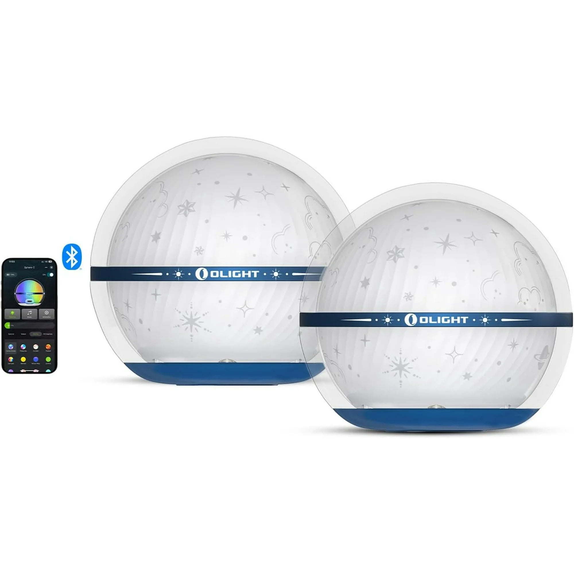 OLIGHT Sphere C 2-Pack Smart Night Light, USB-C Rechargeable, 75