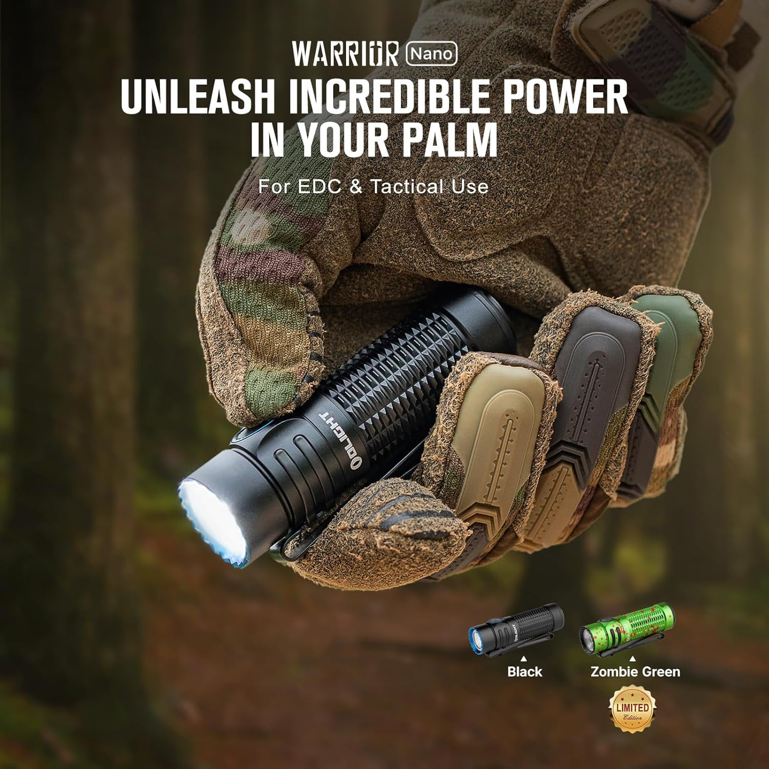 OLIGHT Warrior Nano Tactical Flashlight, 1200 Lumens Rechargeable
