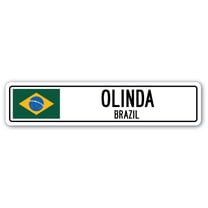 OLINDA BRAZIL Street Sign Brazilian flag city country road wall gift