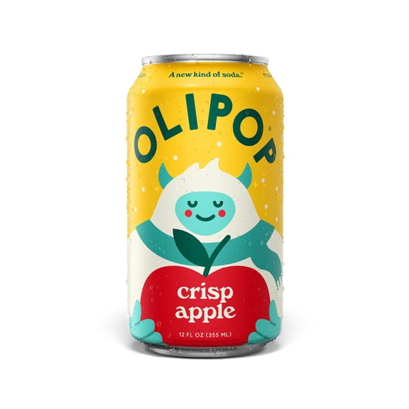 OLIPOP 6g Fiber Prebiotic Soda, Crisp Apple, 12 fl oz