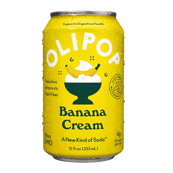 OLIPOP Banana Cream Prebiotic Soda, 12 FZ