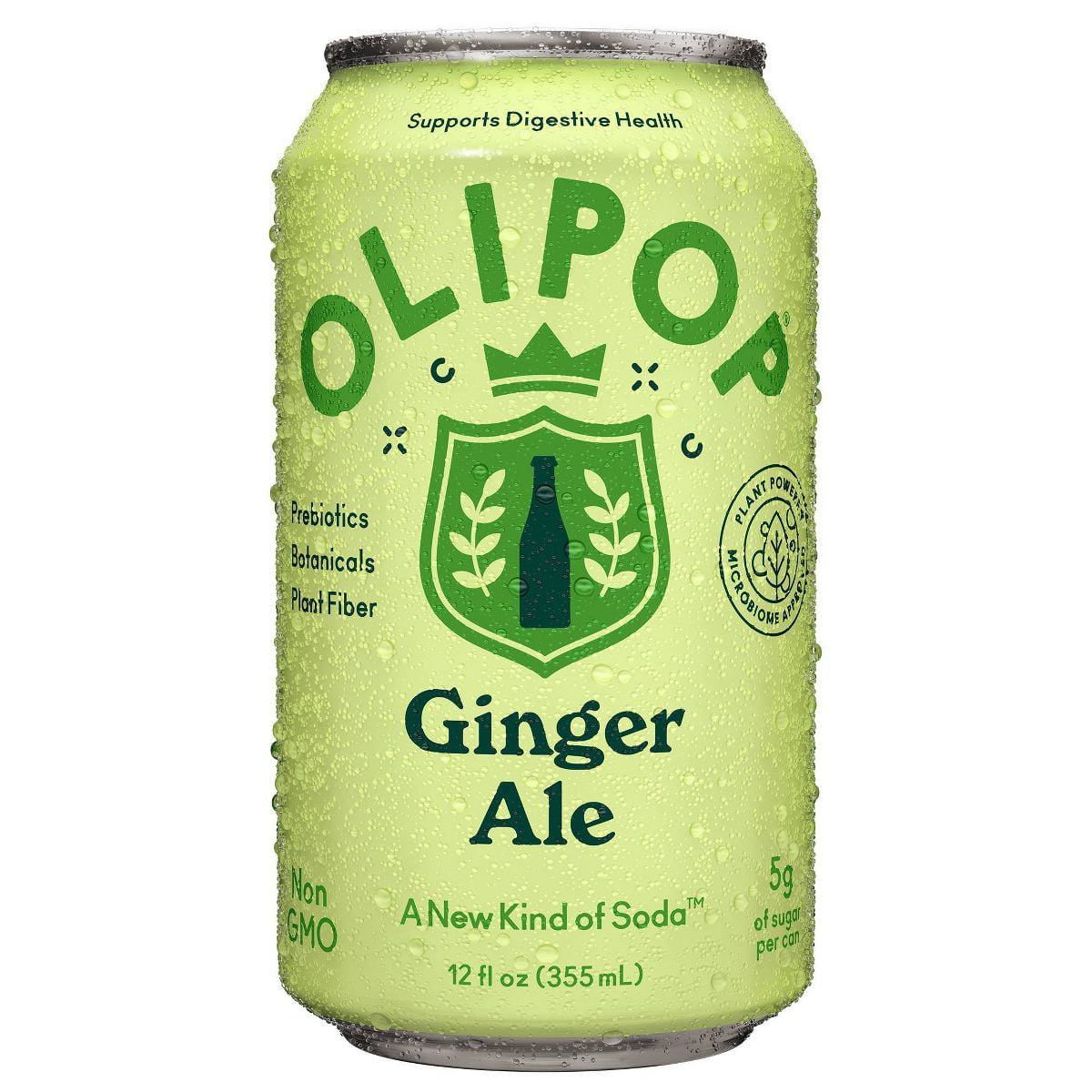 OLIPOP Ginger Ale Prebiotic Soda - 12 fl oz Can - Pack of 2 - Walmart.com