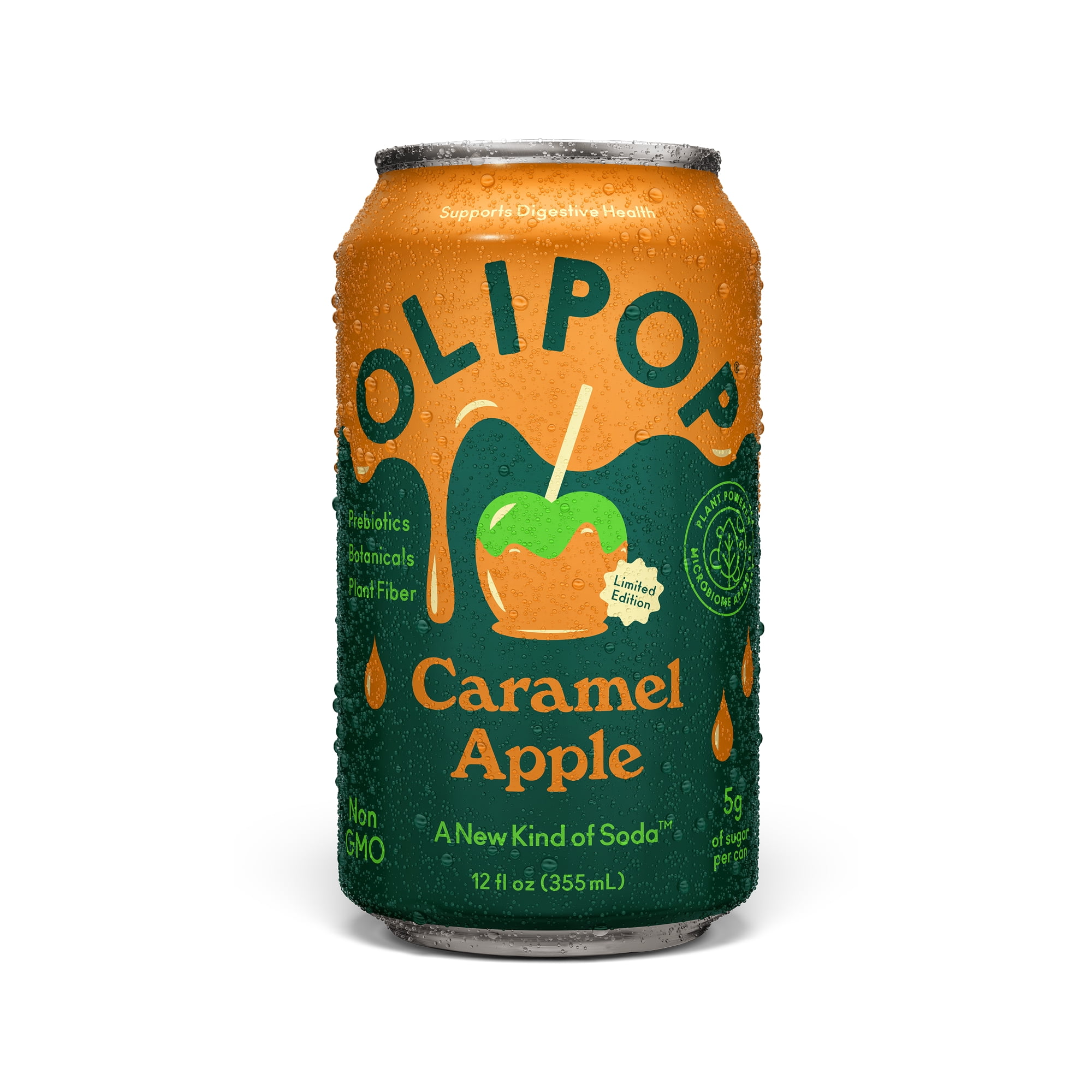 OLIPOP Prebiotic Soda, Caramel Apple, 12 fl oz, Refrigerated