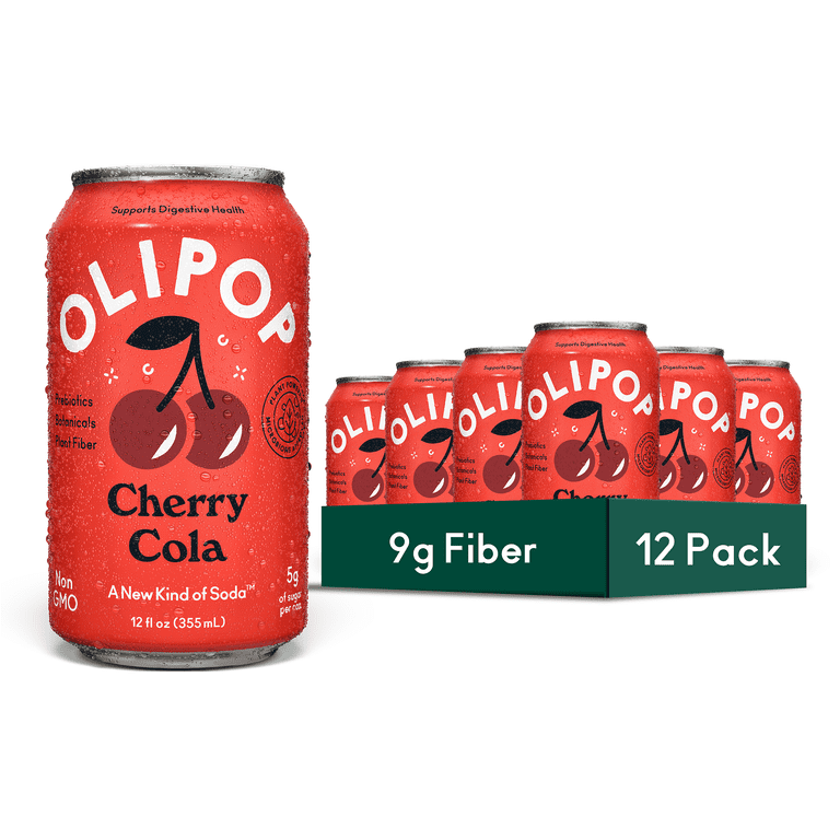 OLIPOP, Prebiotic Soda, Cherry Cola, 12 fl oz 12pk - Walmart.com
