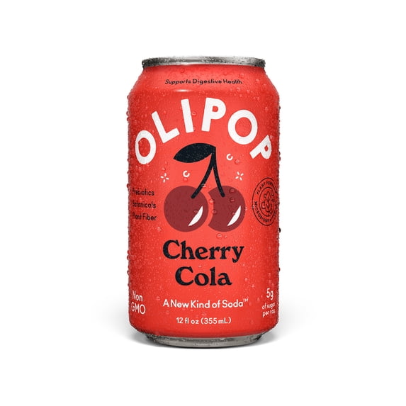 Olipop Cherry Cola Prebiotic Soda, 12 oz