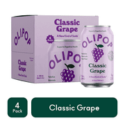 OLIPOP Prebiotic Soda, Classic Grape, 12 fl oz, 4 Pack, Pantry Packs
