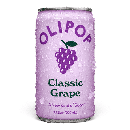 OLIPOP Prebiotic Soda, Classic Grape, 7.5 fl oz Mini Can