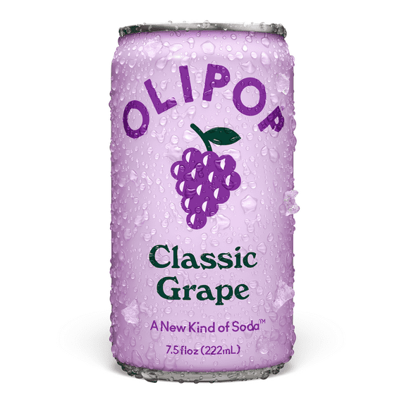 OLIPOP Prebiotic Soda, Classic Grape, 7.5 fl oz Mini Can