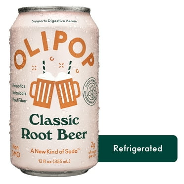 OLIPOP Prebiotic Soda, Classic Root Beer, 12 fl oz, Refrigerated