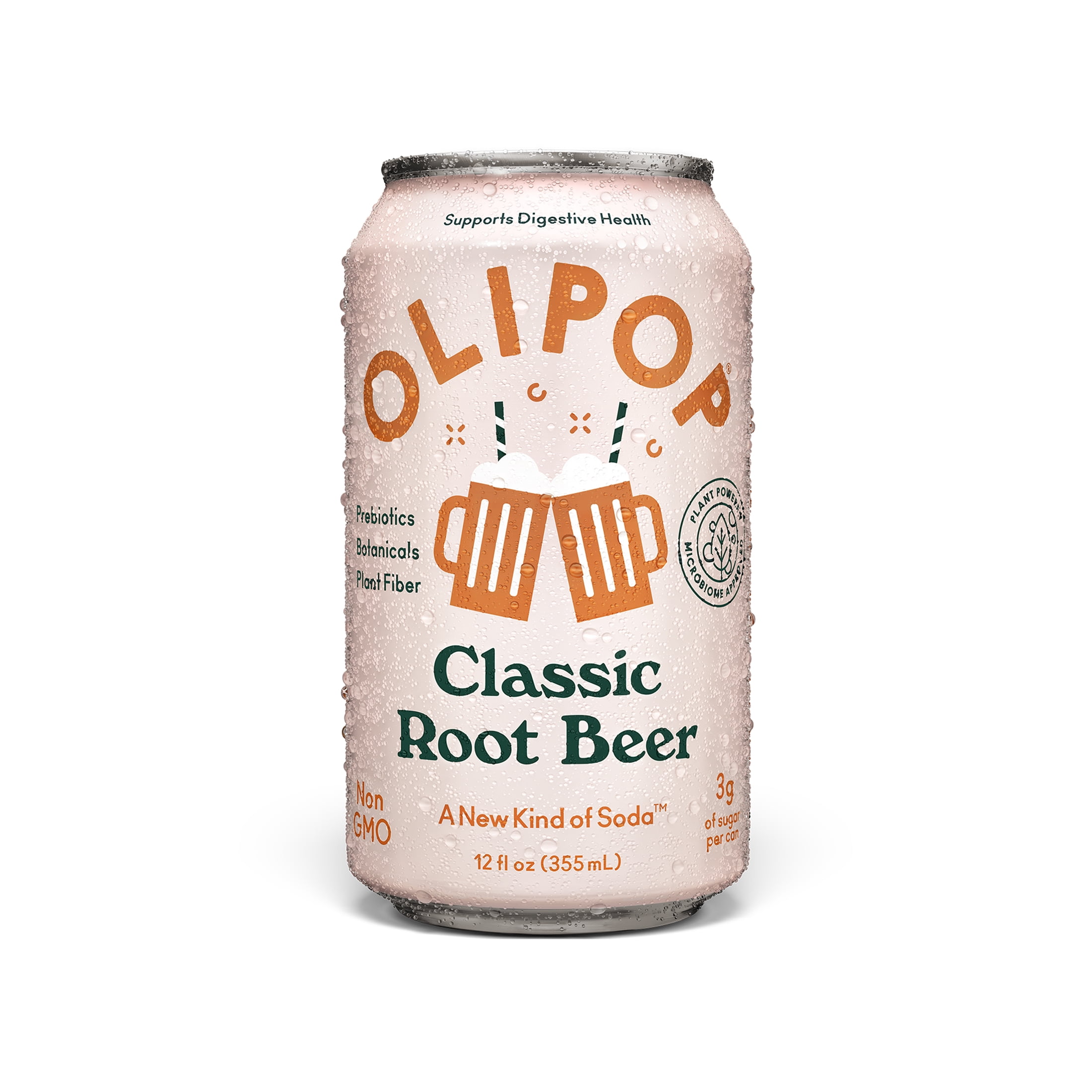 OLIPOP 9g Fiber Prebiotic Soda, Classic Root Beer, 12 fl oz, Single, Refrigerated
