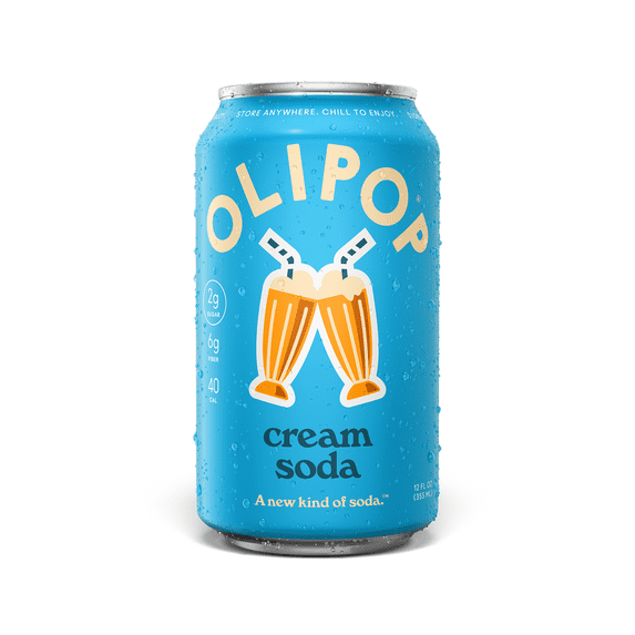 OLIPOP Prebiotic Soda, Cream Soda, 12 fl oz, Pantry Packs