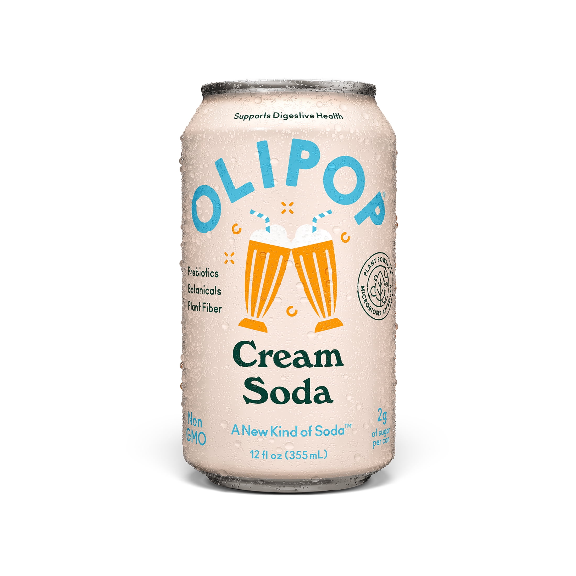 OLIPOP Prebiotic Soda, Healthy Cream Soda, 12 fl oz - Cold Non-GMO