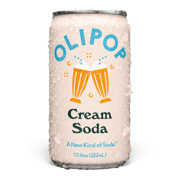 OLIPOP Prebiotic Soda, Cream Soda, 7.5 fl oz Mini Can