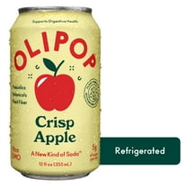 OLIPOP Prebiotic Soda, Crisp Apple, 12 fl oz, Refrigerated