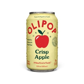 OLIPOP 9g Fiber Prebiotic Soda, Crisp Apple, 12 fl oz, Single, Refrigerated