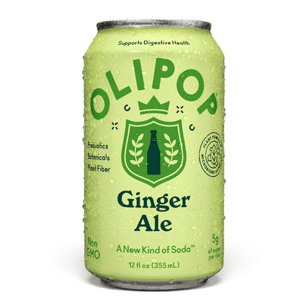OLIPOP Prebiotic Soda, Ginger Ale, 12 fl oz, Pantry Packs
