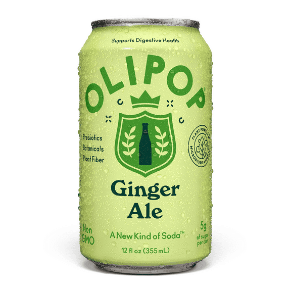 OLIPOP Prebiotic Soda, Ginger Ale, 12 fl oz, Pantry Packs