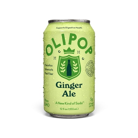 OLIPOP 9g Fiber Prebiotic Soda, Ginger Ale, 12 fl oz, Single, Refrigerated