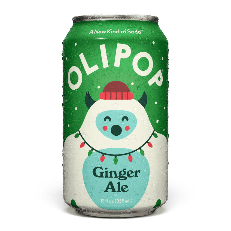 OLIPOP Prebiotic Soda, Ginger Ale, 12 fl oz, Low Sugar, Non-GMO