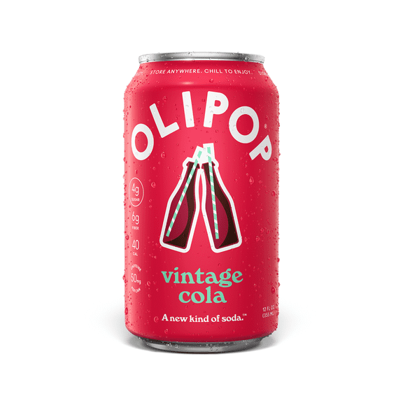 OLIPOP Prebiotic Soda, Vintage Cola, 12 fl oz, Pantry Packs