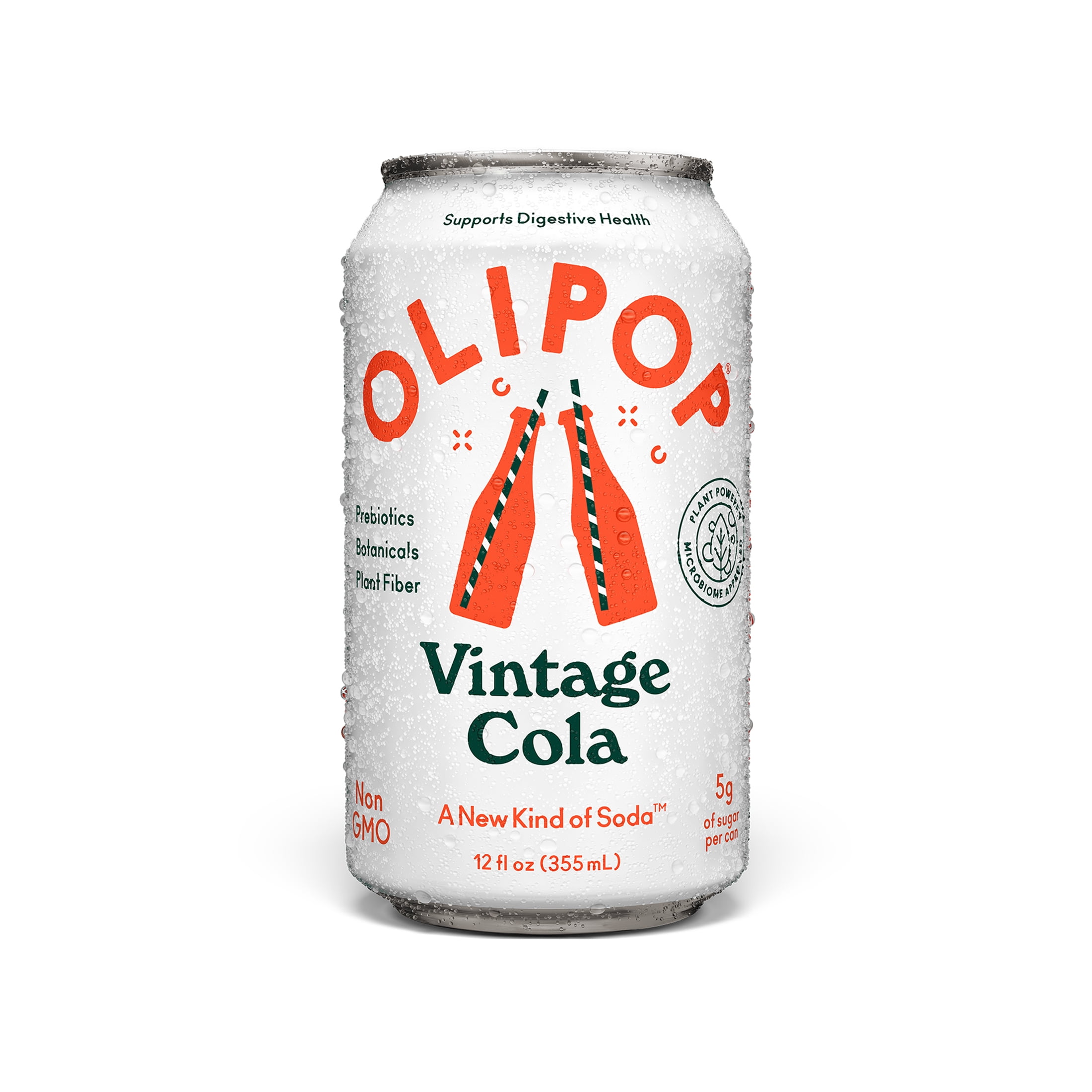 OLIPOP 9g Fiber Prebiotic Soda, Vintage Cola, 12 fl oz, Single, Refrigerated