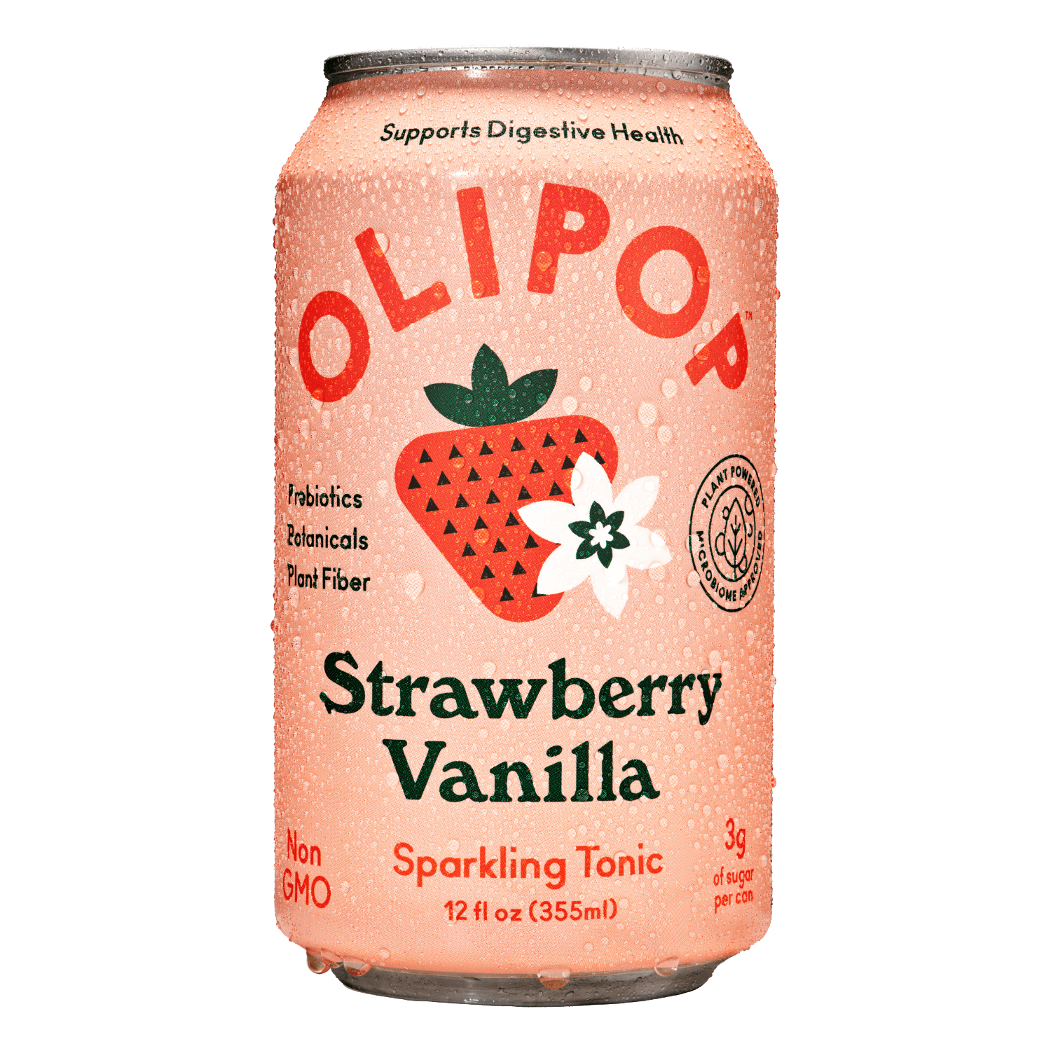OLIPOP Strawberry Vanilla, A New Kind of Soda, 12 fl oz Walmart