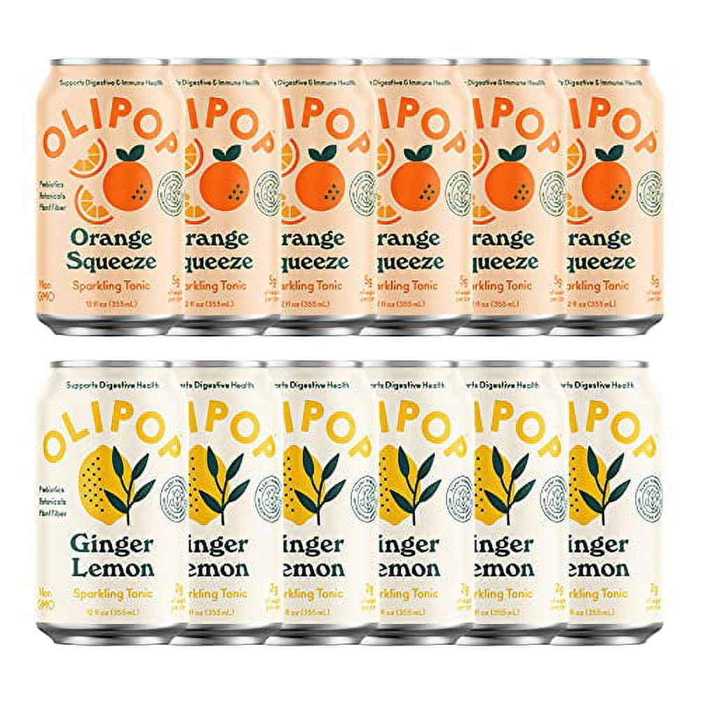 OLIPOP Summer Fun Variety Pack, Orange Squeeze & Lemon Ginger