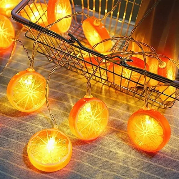 OLIVE- 10 Led Battery Operated String Light With Orange - Warm White