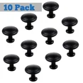 thumbnail image 1 of OLIVE- 10 Pack Round Disk Knobs *Matte Black* Kitchen Bath Cabinet Hardware Pull Handle, 1 of 6