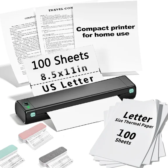 OLIVE- 100 Sheets 8.5"X11"A4 Thermal Paper Us Letter Size For M08F Mt800 Pj762 Pj763Mfi