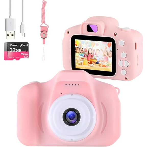 OLIVE- 1080P Kids Digital Camera Hd Mini Cute Camcorder 32G Tf Card Camcorder Video Usb