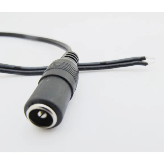 OLIVE- 10Pcs Dc Power Cable 5.5X2.1Mm 5521 Dc Tip Female Straight Cctv Cord Cable 27Cm