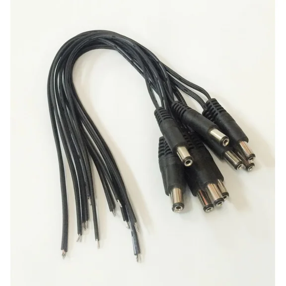 OLIVE- 10X Male 2.1Mm Lead Power Cord Wire 12V Cctv Pigtail
