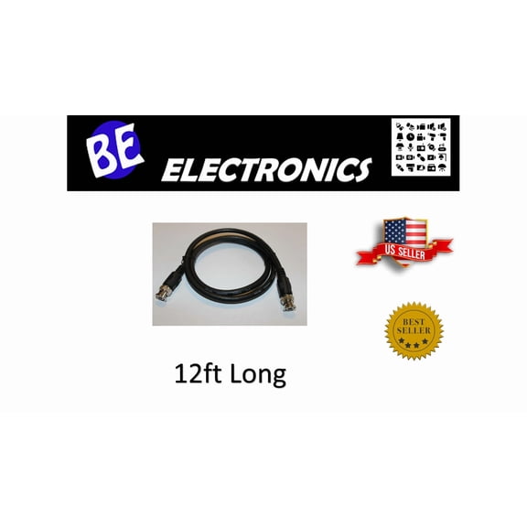 OLIVE- 12Ft Bnc Plug Rg6 Cable For Cameras Dvr ****Ships From Usa ****